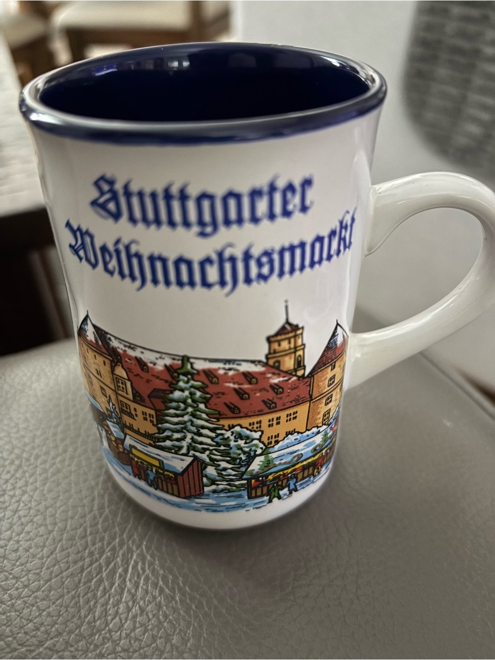 Ceramic Mug — White with Blue Interior